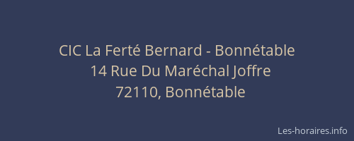 CIC La Fert&eacute; Bernard - Bonn&eacute;table