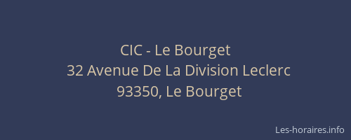 CIC - Le Bourget