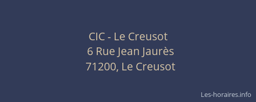 CIC - Le Creusot