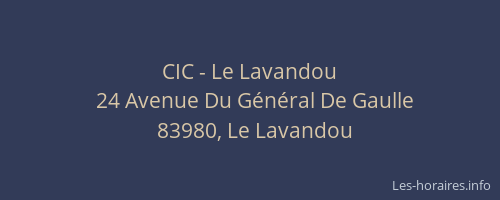 CIC - Le Lavandou
