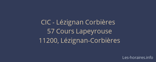 CIC - Lézignan Corbières