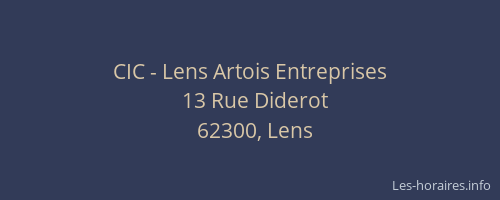 CIC - Lens Artois Entreprises