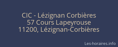 CIC - Lézignan Corbières