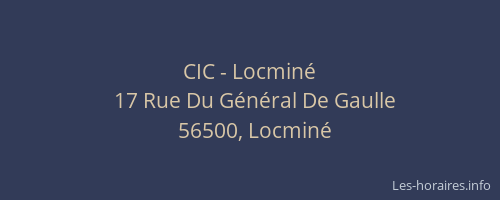 CIC - Locmin&eacute;
