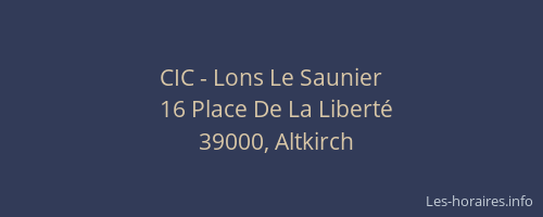 CIC - Lons Le Saunier