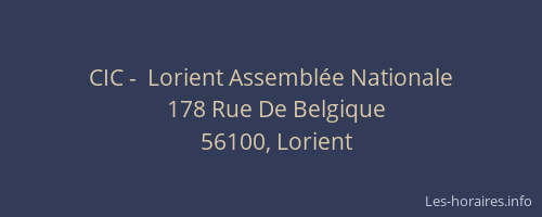 CIC -  Lorient Assemblée Nationale