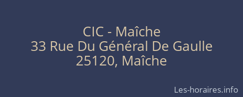 CIC - Maîche
