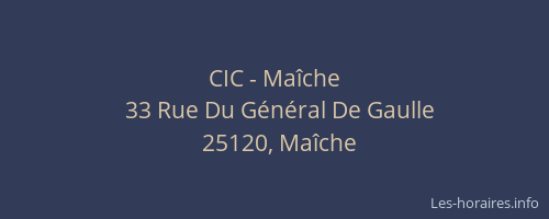 CIC - Maîche