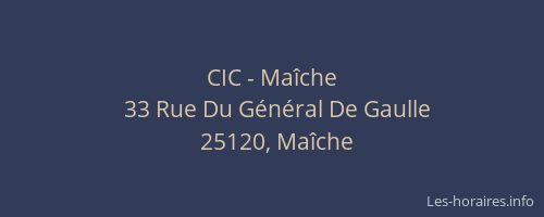 CIC - Ma&icirc;che