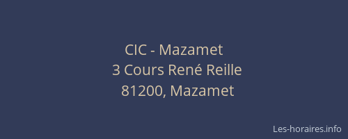 CIC - Mazamet