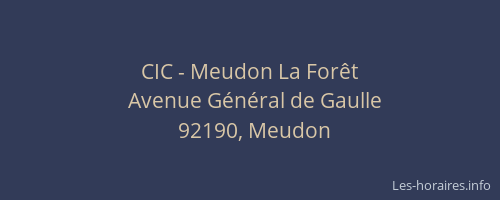 CIC - Meudon La Forêt