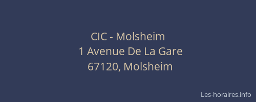 CIC - Molsheim