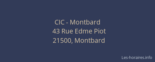 CIC - Montbard