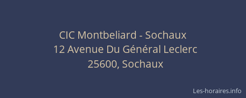 CIC Montbeliard - Sochaux