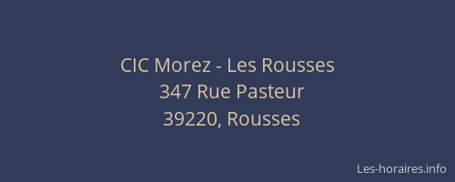 CIC Morez - Les Rousses