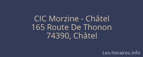 CIC Morzine - Châtel