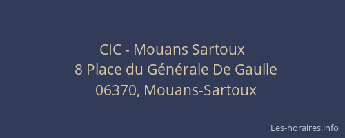CIC - Mouans Sartoux
