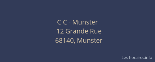 CIC - Munster