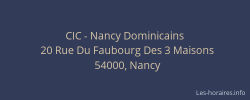 CIC - Nancy Dominicains
