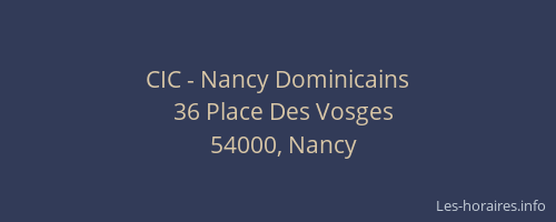 CIC - Nancy Dominicains