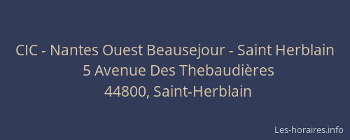 CIC - Nantes Ouest Beausejour - Saint Herblain