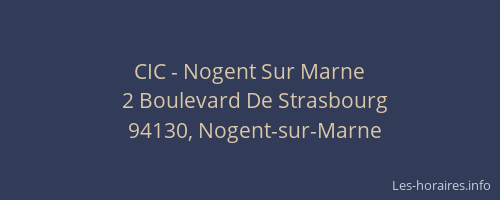 CIC - Nogent Sur Marne