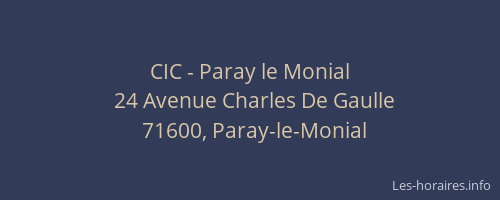 CIC - Paray le Monial