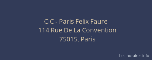 CIC - Paris Felix Faure