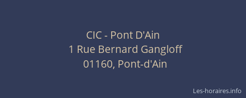CIC - Pont D'Ain
