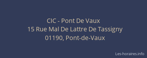 CIC - Pont De Vaux