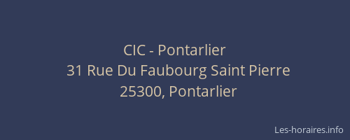 CIC - Pontarlier
