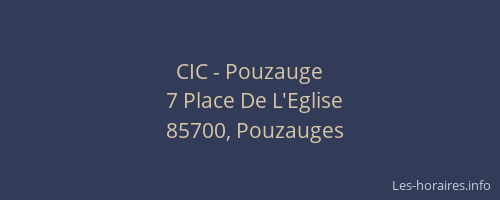 CIC - Pouzauge