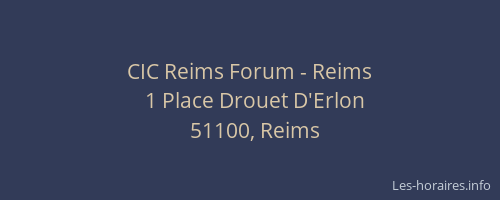 CIC Reims Forum - Reims