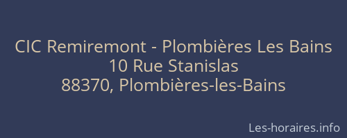 CIC Remiremont - Plombières Les Bains