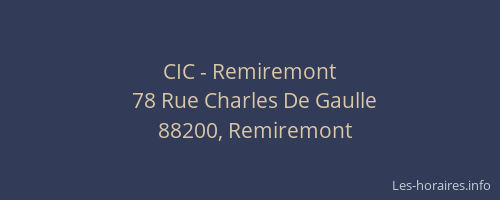 CIC - Remiremont