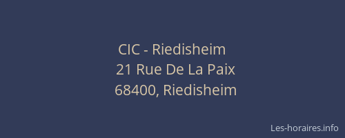 CIC - Riedisheim
