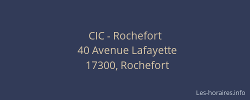 CIC - Rochefort