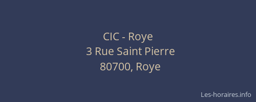 CIC - Roye