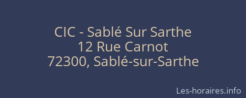 CIC - Sablé Sur Sarthe