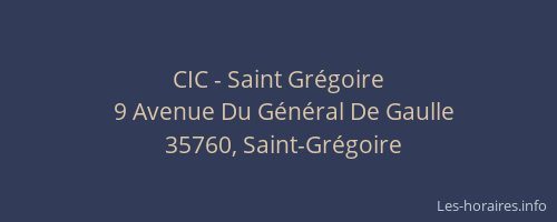 CIC - Saint Grégoire
