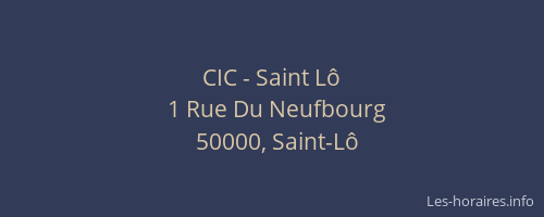 CIC - Saint L&ocirc;