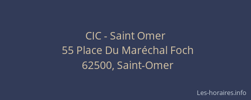 CIC - Saint Omer