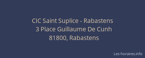 CIC Saint Suplice - Rabastens