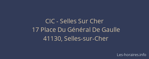 CIC - Selles Sur Cher