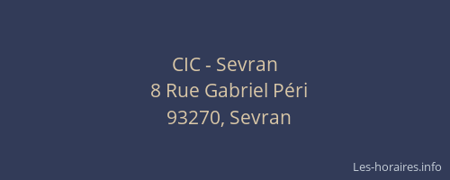 CIC - Sevran