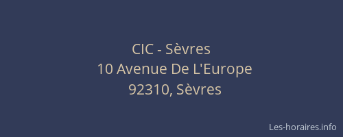 CIC - Sèvres