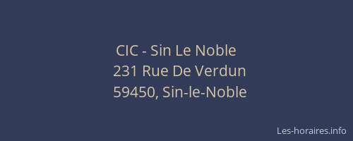 CIC - Sin Le Noble
