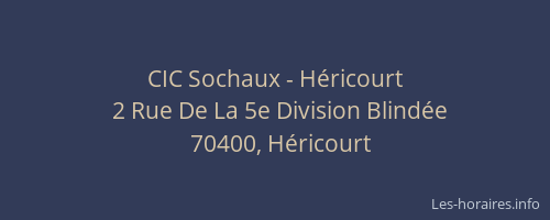 CIC Sochaux - Héricourt