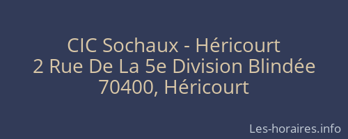 CIC Sochaux - Héricourt