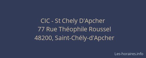CIC - St Chely D'Apcher